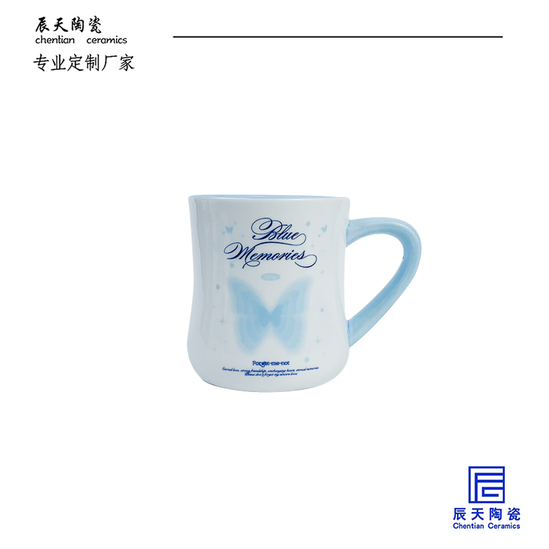 <b>客户定制 创意卡通蝴蝶印花陶瓷马克杯</b>